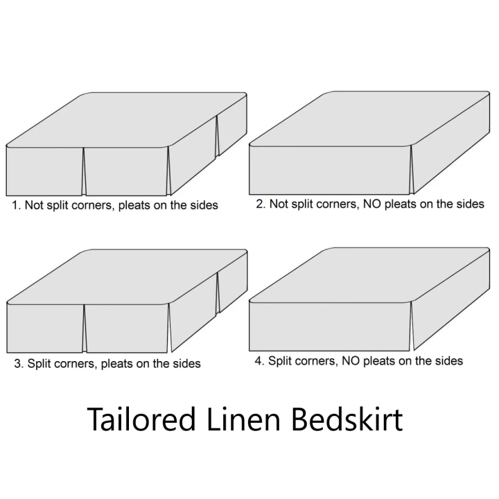 White linen bed skirt — Tailored, 170 GSM | LinenOwl