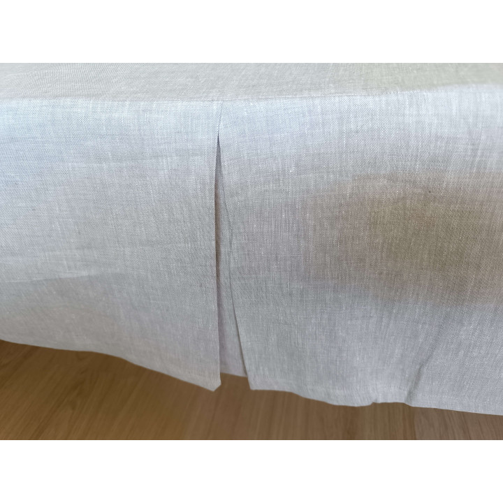Oatmeal linen bed skirt — Tailored, 170 GSM | LinenOwl