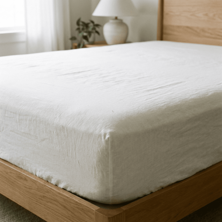 White linen sheet set — Fitted, flat, pillowcases | LinenOwl