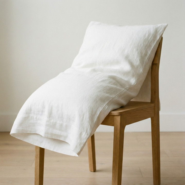 White linen pillowcase — Housewife, 170 GSM | LinenOwl