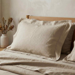 Oatmeal linen pillowcase — Oxford, 170 GSM | LinenOwl