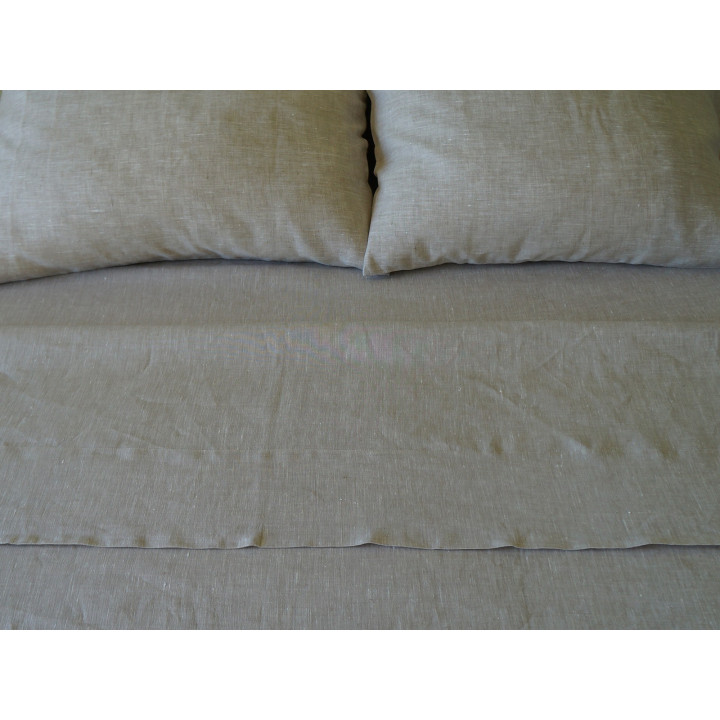 Oatmeal linen sheet set — Fitted, flat, pillowcases | LinenOwl